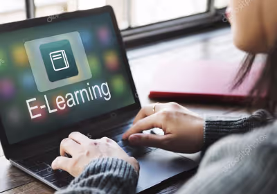 a laptop being used for E-learnig