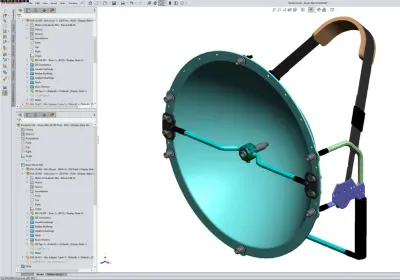 A CAD generated image of the KLOVER MiK 26 parabolic microphone.
