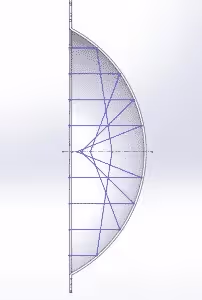 cross section of an unfocussed parabolic collector